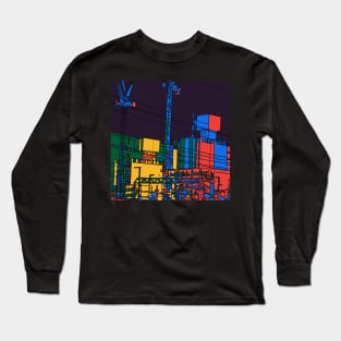 Robot head Towerblocks Long Sleeve T-Shirt